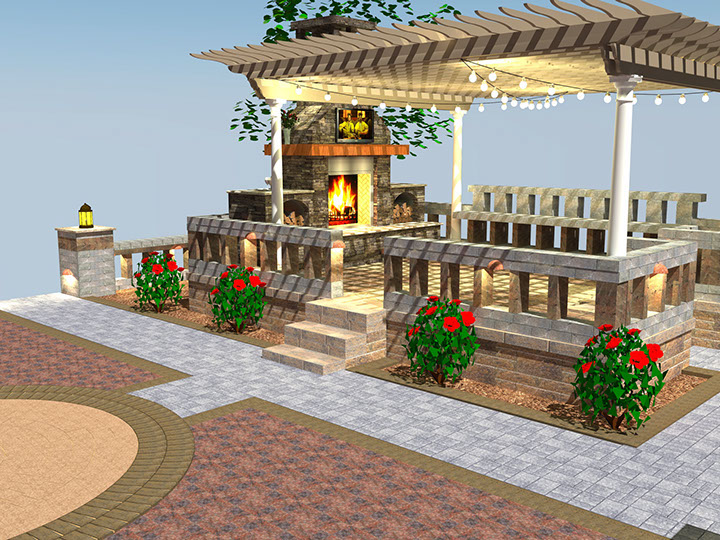 GeoStone Rumblewall Fireplace