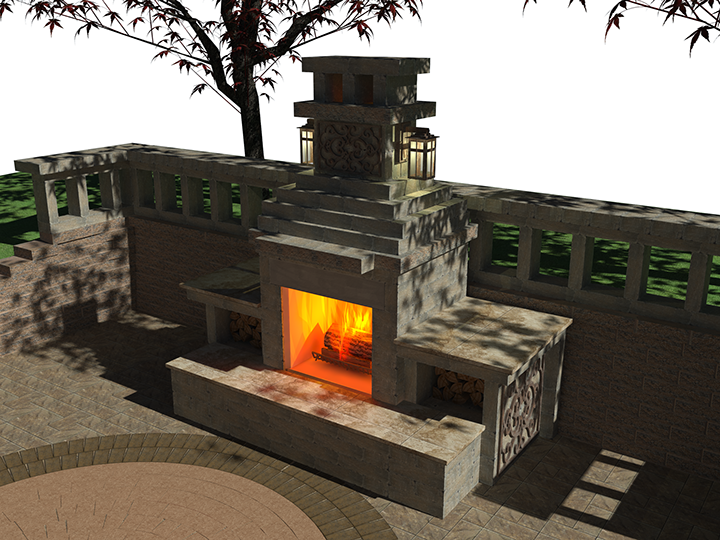 GeoStone Rumblewall Fireplace