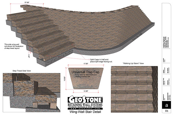 Tiered GeoStone Modular Retaining Wall